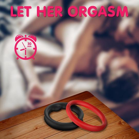 S-HANDE 1.5-Inch Premium Stretchy Longer Harder Stronger Erection Cock Ring Set