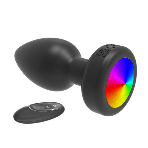 Acmejoy Remote Control Vibrating Training Anal Plug with Flashing Light Base