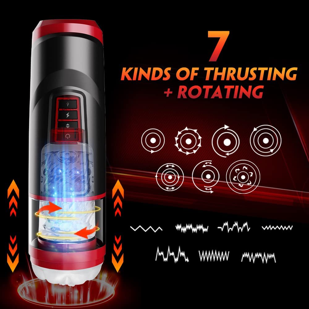 Automatic Male Masturbator 7 Thrusting Rotating Vaginal Mouth Pocket P