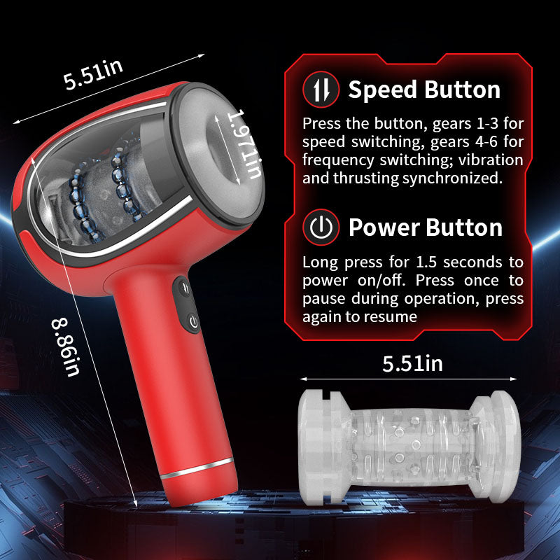 ACMEJOY Handheld Automatic 6 Frequency Thrusting Vibration Male Masturbator