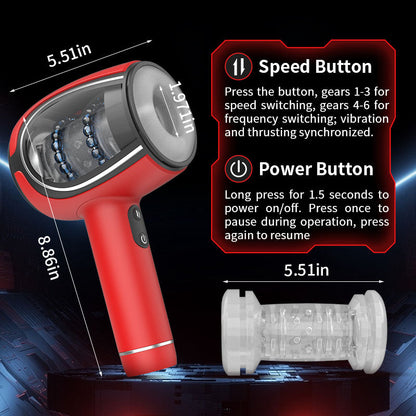 ACMEJOY Handheld Automatic 6 Frequency Thrusting Vibration Male Masturbator