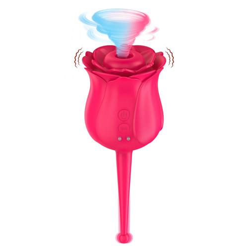 Rose Toys, Sucking Vibrator With Intense Suction 2 in 1 Vaginal Clitoris Stimulation