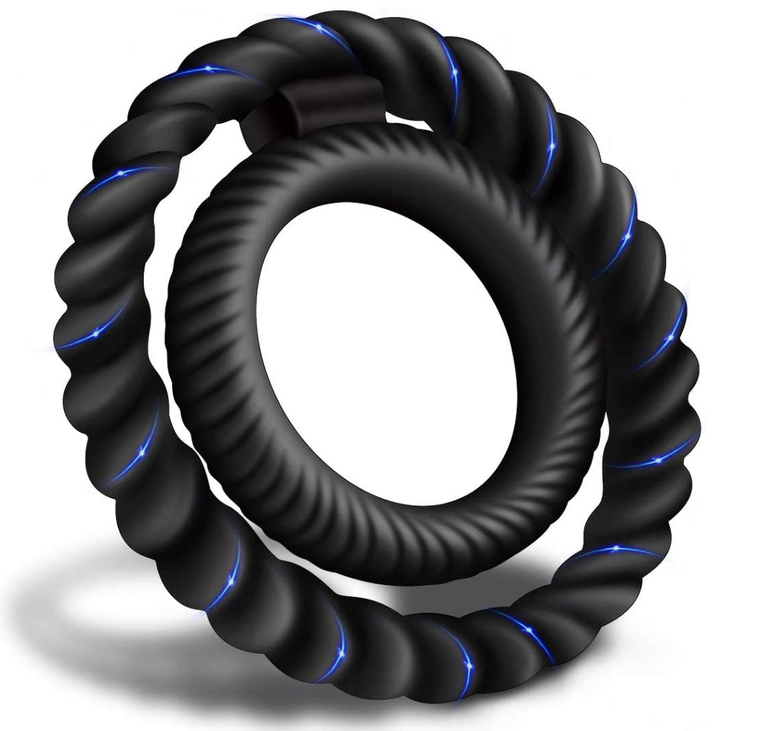 Silicone Dual Penis Ring, Premium Stretchy Longer Harder Stronger Erec