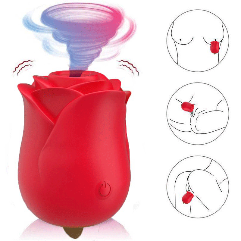 Silicone Rose Clitoral Suction Vibrator Sex Toys