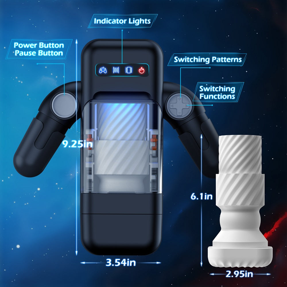 Vibrbud-Game Cup -thrusting Vibrating Masturbator With Heating Function