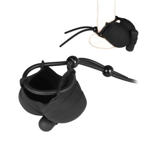 Soft Silicone 10-Speeds Vibration Scrotum Cap Cock Ring