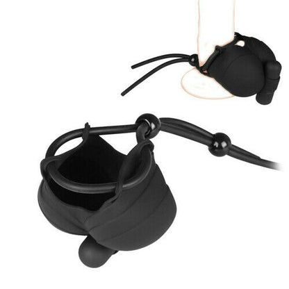 Soft Silicone 10-Speeds Vibration Scrotum Cap Cock Ring