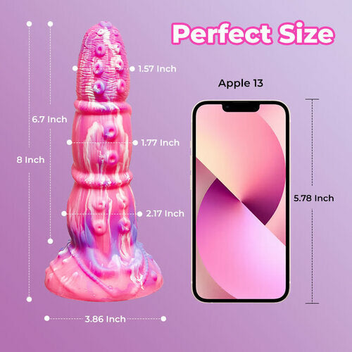 Leo 8 Inch Monster Silicone Rainbow Dildo with Suction Cup