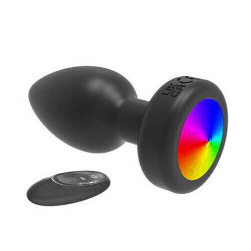 Acmejoy Remote Control Vibrating Training Anal Plug with Flashing Light Base