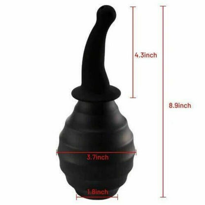 AcmeJoy Curved Tip Ribbed Bulb Anal Douches Anal Sex Cleaner