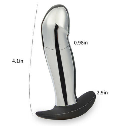 AcmeJoy 10 Vibrating Aluminum Chrome Alloy Anal Plug