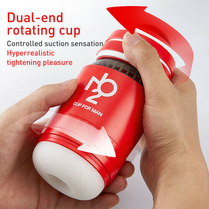 AcmeJoy Dual-ended Manual  Rotating Masturbator Male Pressing Vibration Sex Toys
