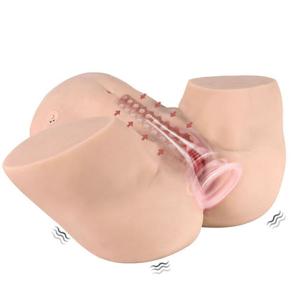 36.6lb Automatic Vibrating Sucking Ingrid Lifelike Size Dual-Entry Plump Butt Male Masturbator
