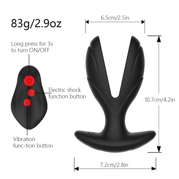 Monster Expansion Anal Plug with Electric Shock Pulse Vibrator