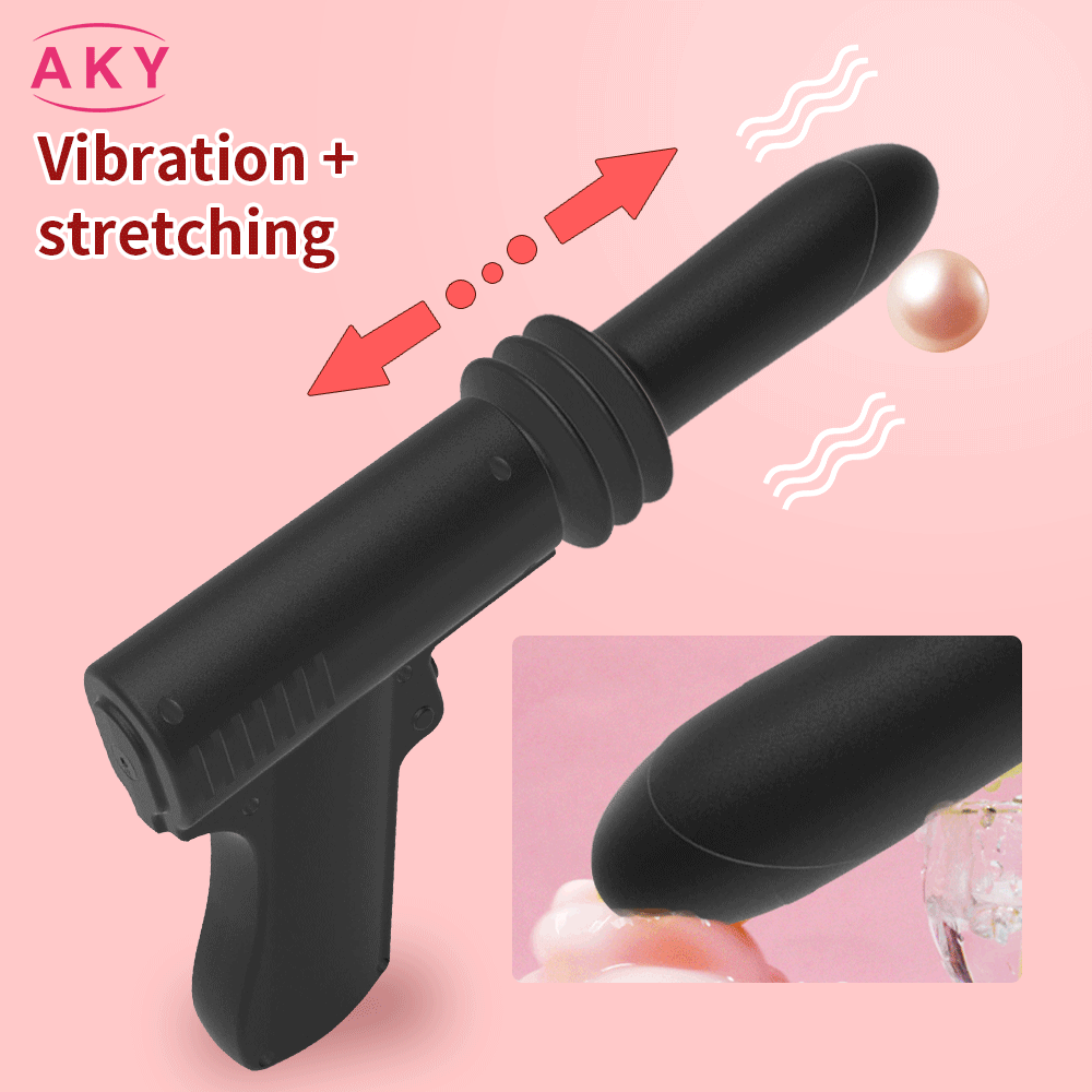Woman Telescopic Vibrator Men G Spot Anal Pussy Gun Dildo Toy