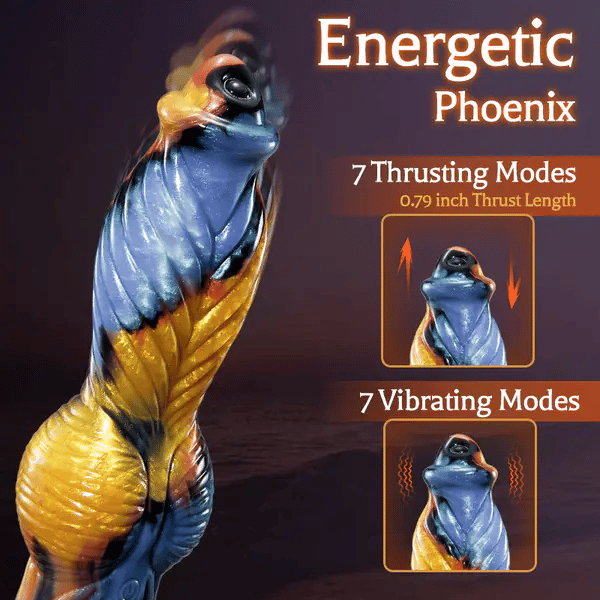 Phoenix Animal Texture 7 Thrusting Vibrating Big Sucker Monster Dildo10.23 Inch