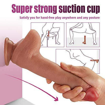 8.6-Inch 9-Frequency Vibration Remote Control Wiggling Heating Realistic Dildo