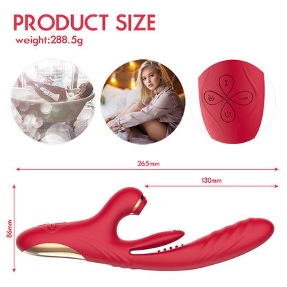 3-in 1 Suction & Thrusting Vibrator With Tongue For Clitoris & G-spot