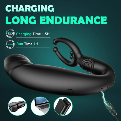 Acmejoy - Bead Massage P-spot 9 Vibrating Prostate Massager with Remote Control