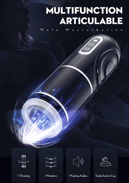 Vibrbud - POWER KING Water bottle Ultra-Technical Hands-free 7 Telescopic Rotation Modes Male Masturbator Cup