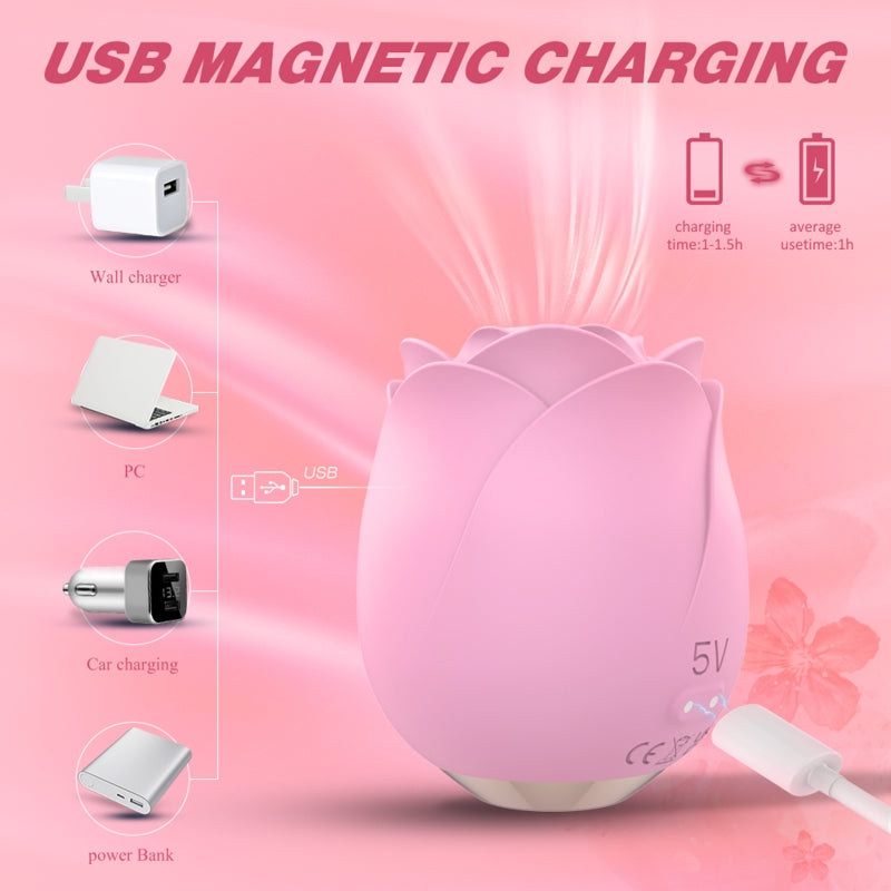 Rose Suction Clitoral Vibrator Stimulator Women
