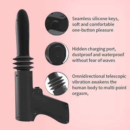 Woman Telescopic Vibrator Men G Spot Anal Pussy Gun Dildo Toy