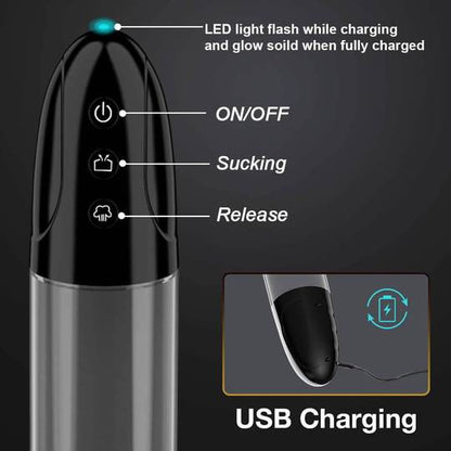 2 In 1 Vagina Sucking Electric Penis Enhancement Pump Male Masturbation Cup