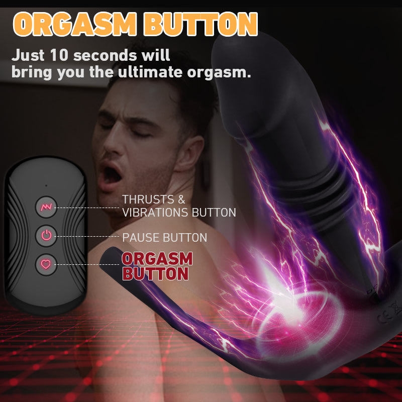 SAUL Glans 3 -Thrusting & 12 -Vibrating Cock Rings Prostate Massager