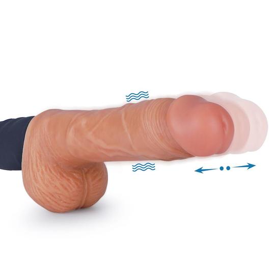 10.8-Inch 9 Vibrating 3 Rotation Telescopic Wriggle Fantasy Handheld Realistic Dildo