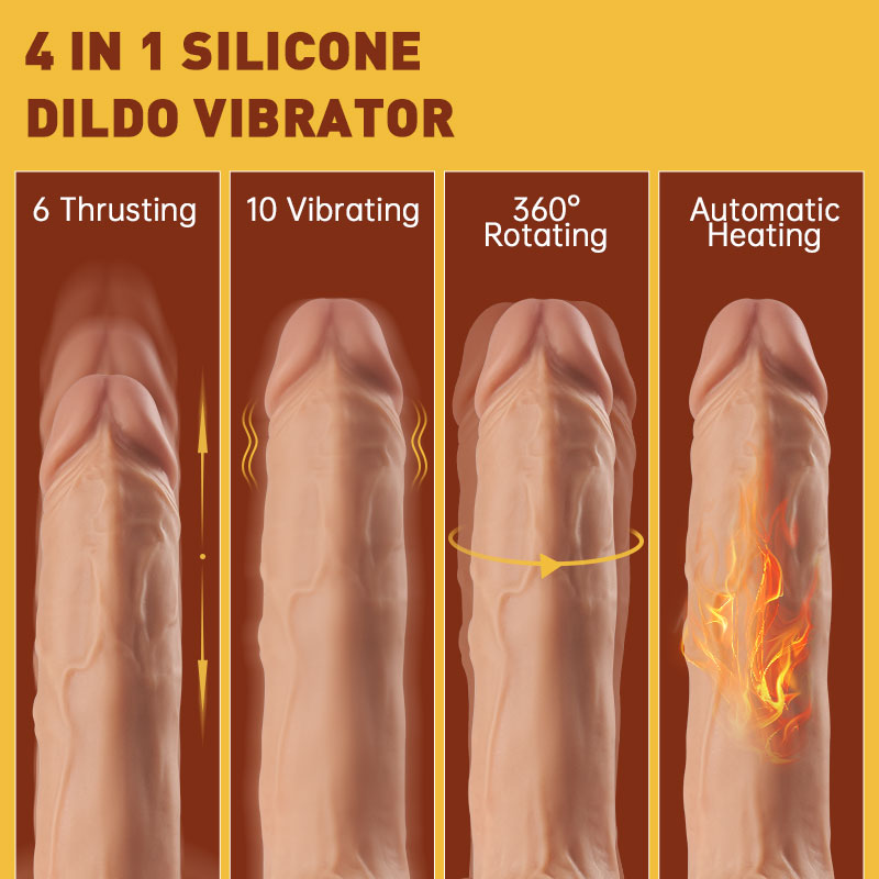 Allovers 6-Inch 4 in 1 Versatile Rotating Thrusting Vibrating Heating
