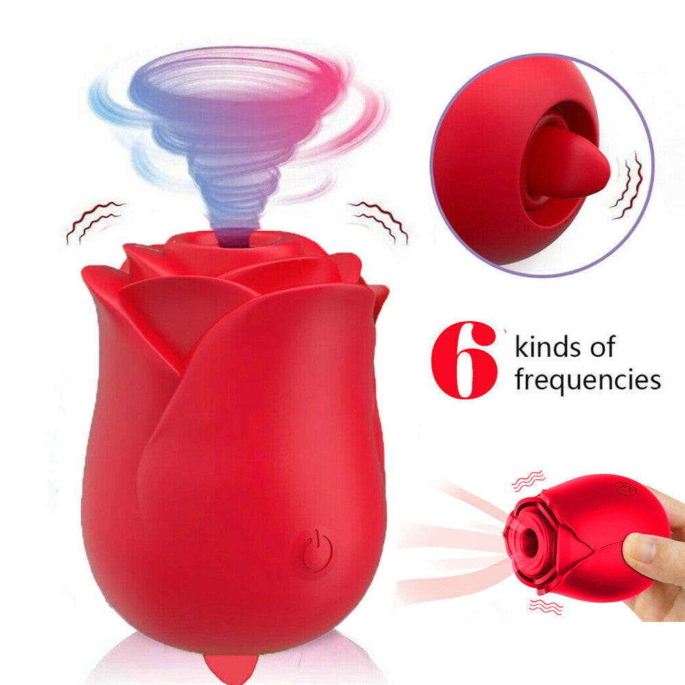 Silicone Rose Clitoral Suction Vibrator Sex Toys