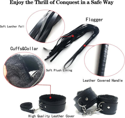 X&Y Life Sex Bondage 15 Pcs BDSM Leather Bondage Sets Restraint Kits Adult Sex Toys for Lovers Naughty Luxury Fetish Fantasy
