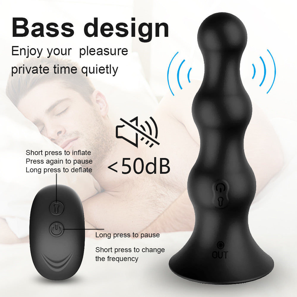 Wireless remote control electric telescopic prostate massager - inflatable