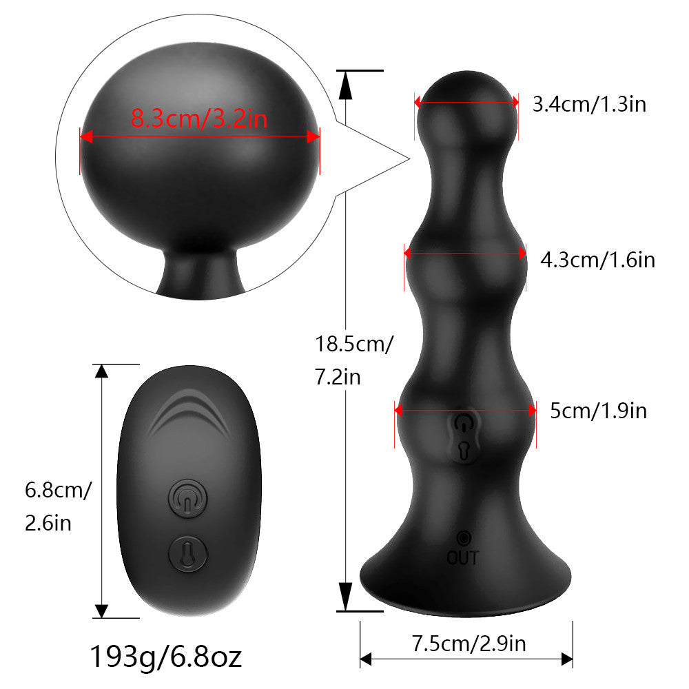 Wireless remote control electric telescopic prostate massager - inflatable