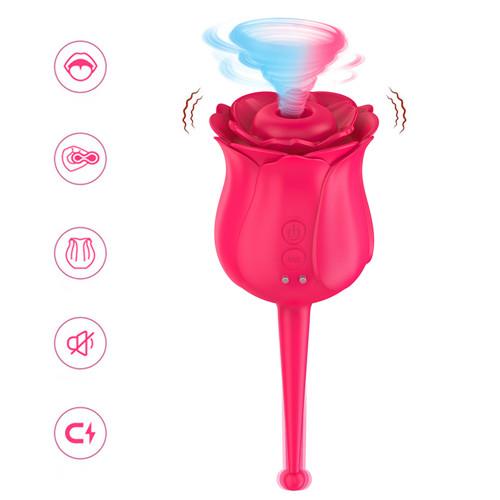 Rose Toys, Sucking Vibrator With Intense Suction 2 in 1 Vaginal Clitoris Stimulation