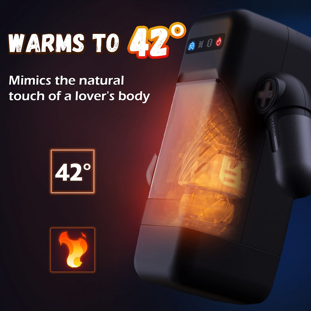 Vibrbud-Game Cup -thrusting Vibrating Masturbator With Heating Function
